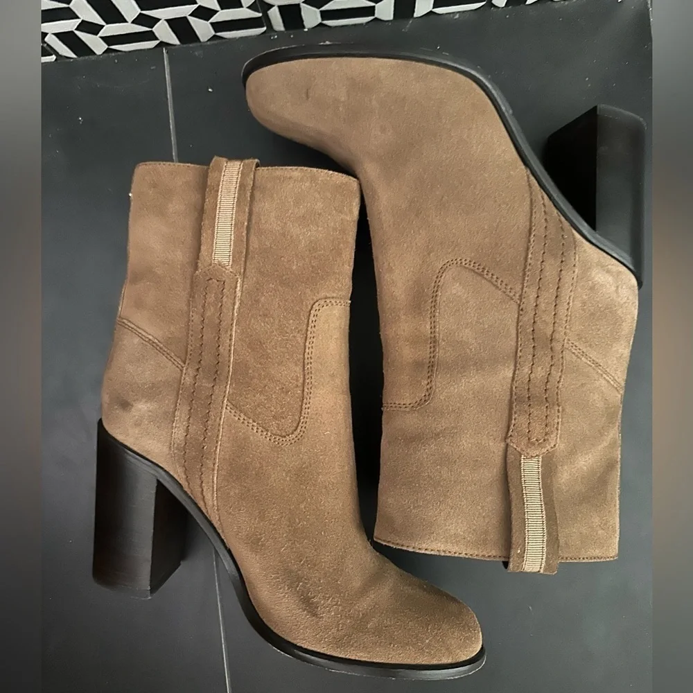 Kate Spade pull-on suede booties, gently used condition